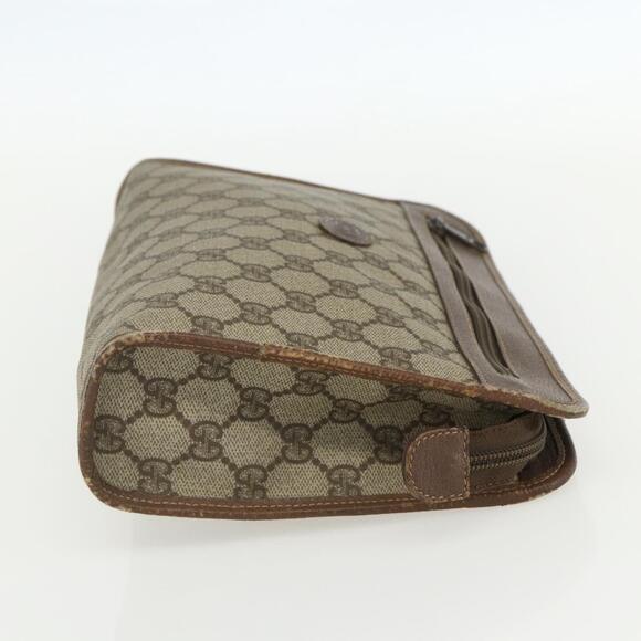 GUCCI GG Supreme Clutch Bag PVC Beige 014 115 6063 Auth 151482